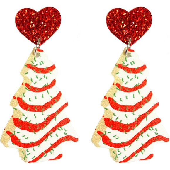 Women Acrylic Christmas Holiday Earrings Colourful Drop Dangle Earrings Jewelry - Picture 1 of 7